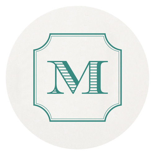 Letterpress Coaster M21 Single Monogram