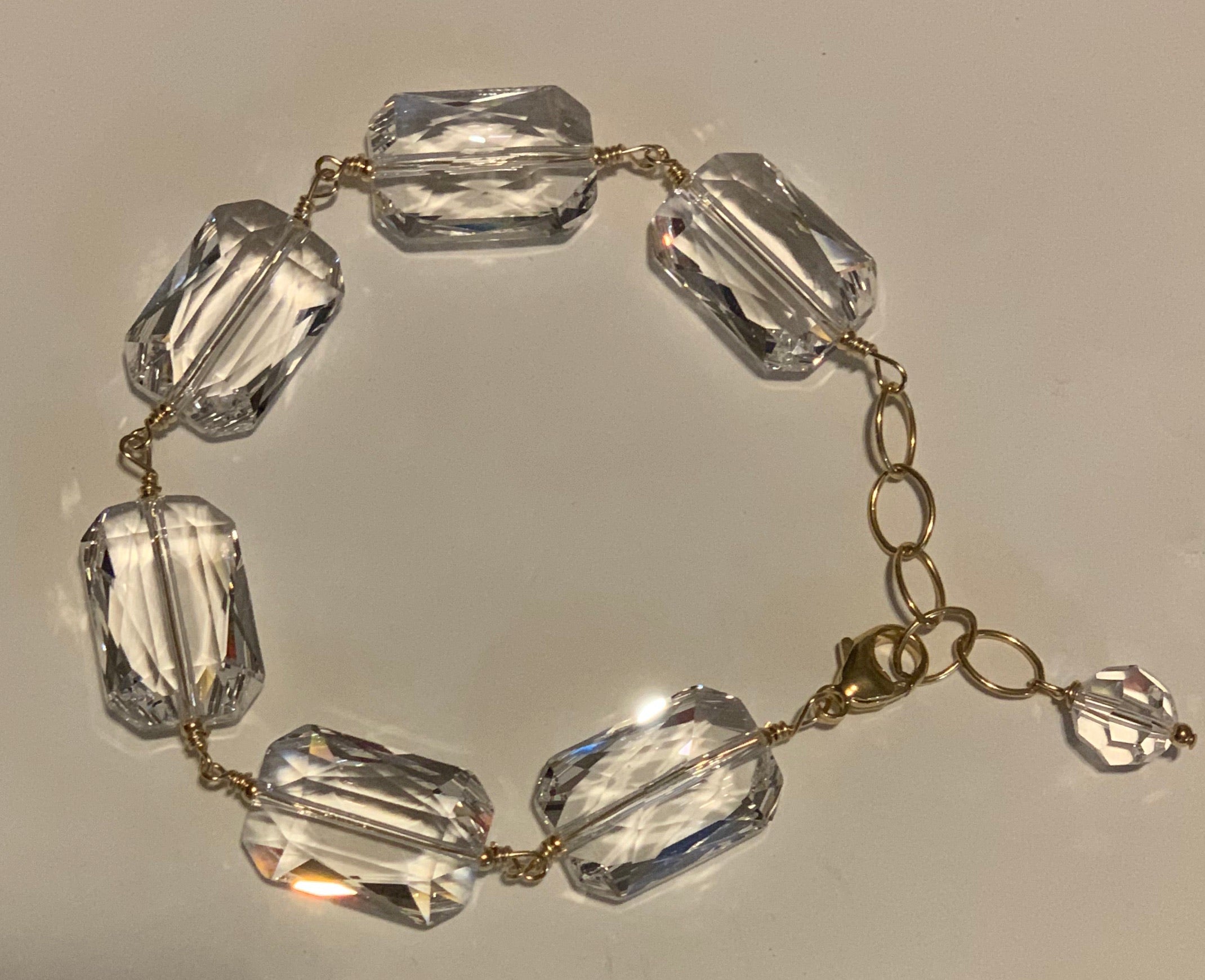 Vintage Attwood & Sawyer Gold Plated Swarovski Crystal Link Bracelet - Ruby  Lane